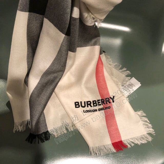 Burberry圍巾 正裝系列 巴寶莉進口絲羊絨格子長圍巾  llwj6471
